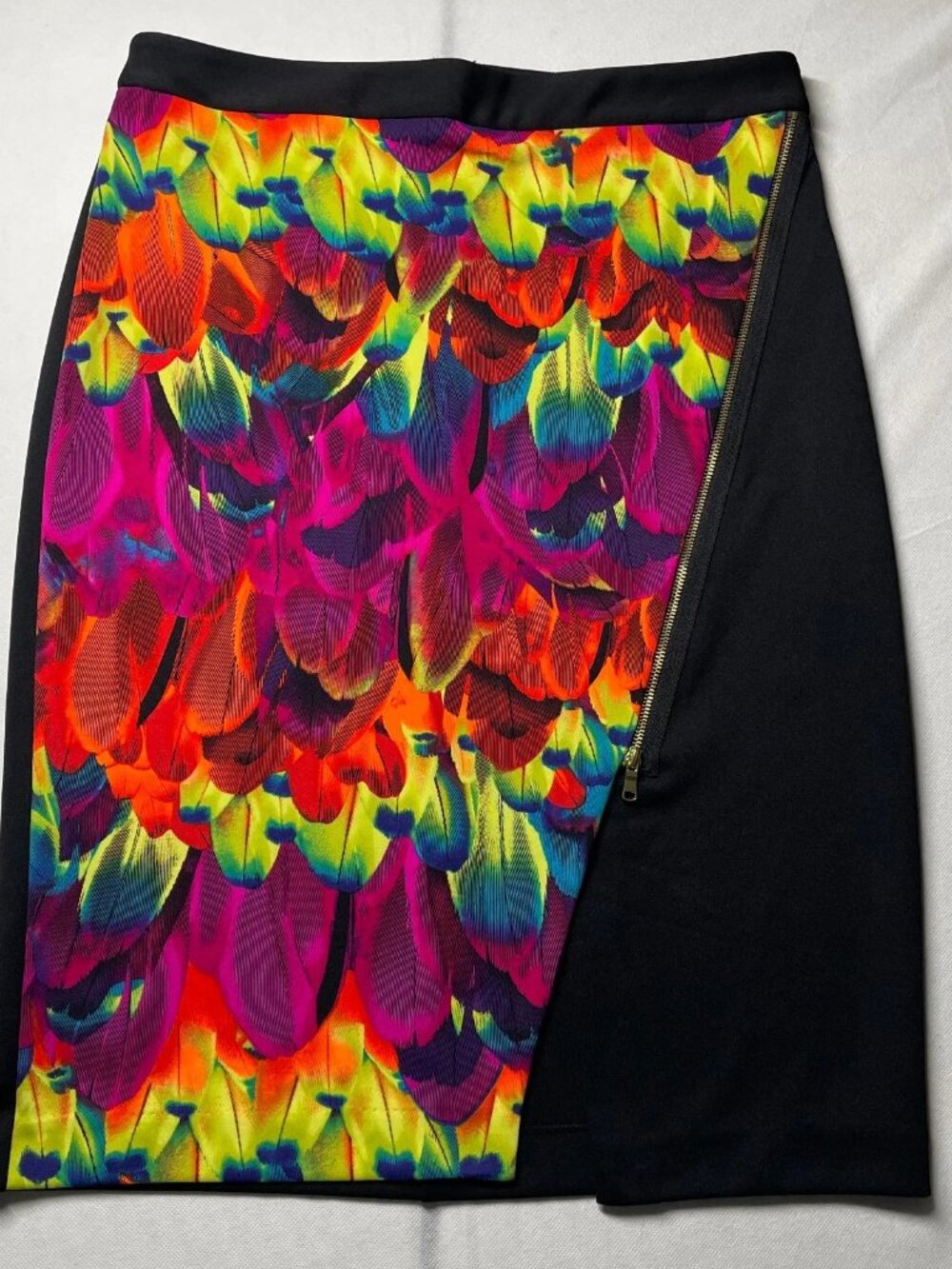 Worthington Womens Black Colorful Feather Print Fitted Pencil Skirt Size 18W